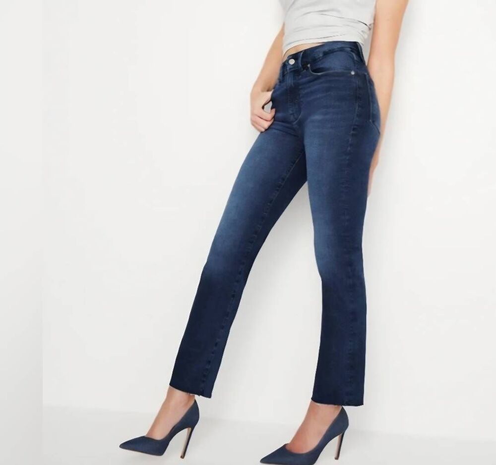 Good American Always Fits Slim Classic Jeans Indigo 446 Sz 00-4